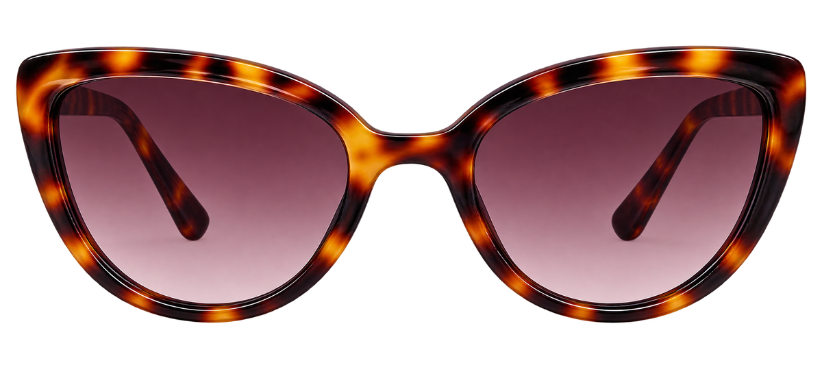 Color_LFL305C4SUN - Luxe Cat Eye Sunglasses in Toritoise Shell and Wine Gradient