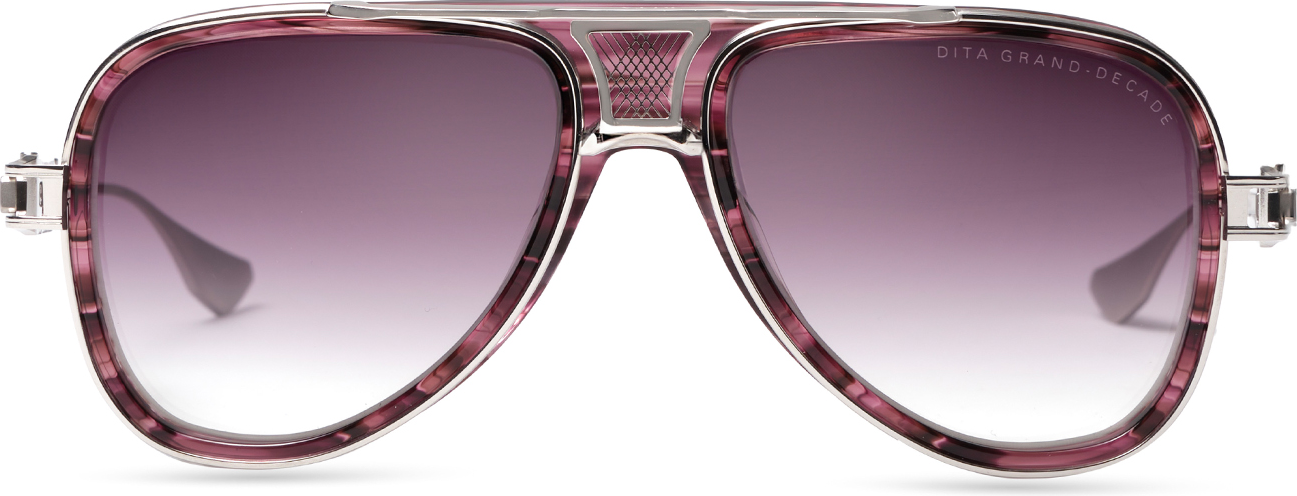 Dita Grand-Decade DTS460 luxury sunglasses-A-04 - Deep Purple Swirl - Silver - Matte Silver - Purple To Clear Gradient - Gradient