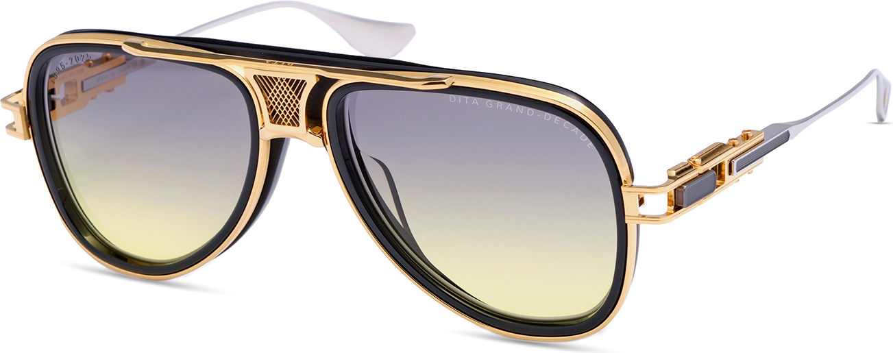 Dita Grand-Decade DTS460 luxury sunglasses-A-01 - Black - Yellow Gold - Silver - Grey To Yellow Gradient - Gradient