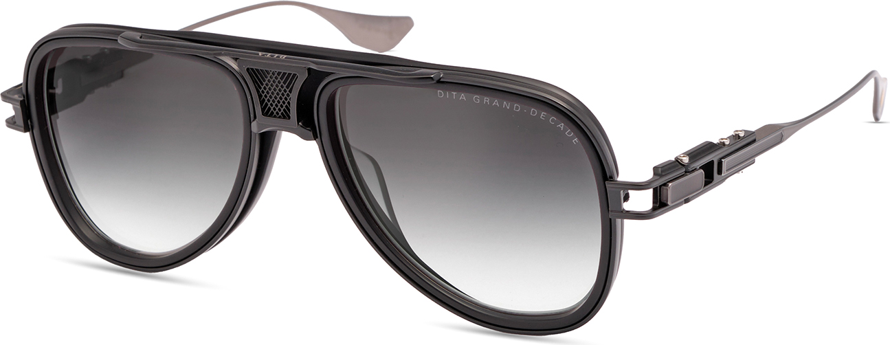 Dita Grand-Decade DTS460 luxury sunglasses-A-02 - Matte Black - Black Iron - Dark Grey To Clear Gradient - Gradient