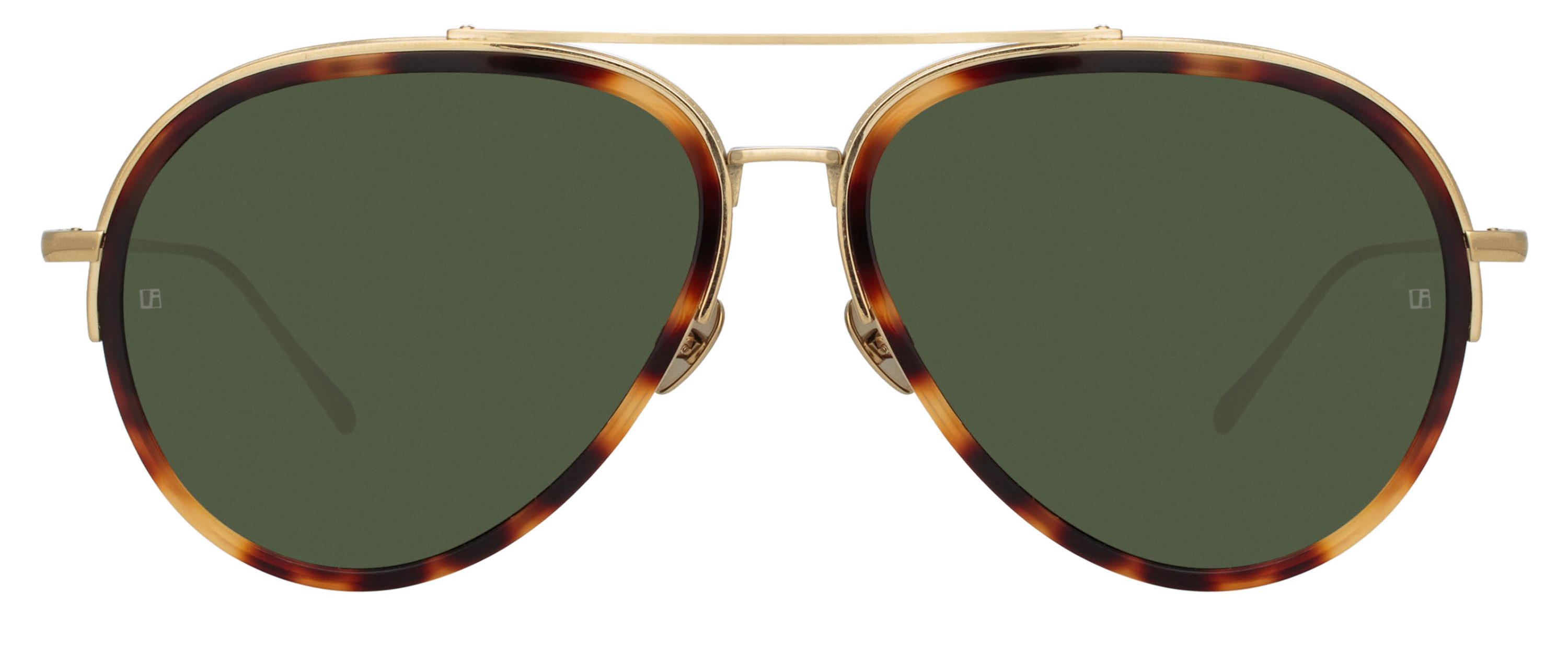 Color_LFL1118C2SUN - Abel Aviator Frame Sunglasses in T-Shell and Solid Green