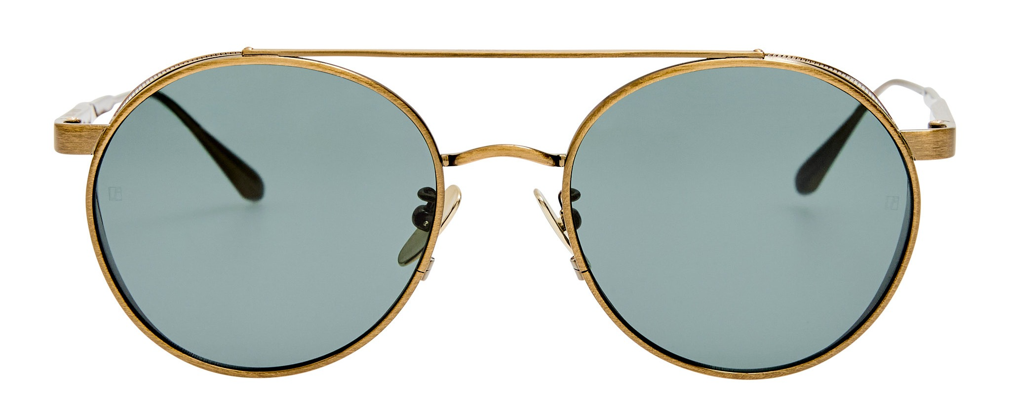 Color_LFL1549C4SUN - Conor Oval Sunglasses Yellow Gold and Deep Green