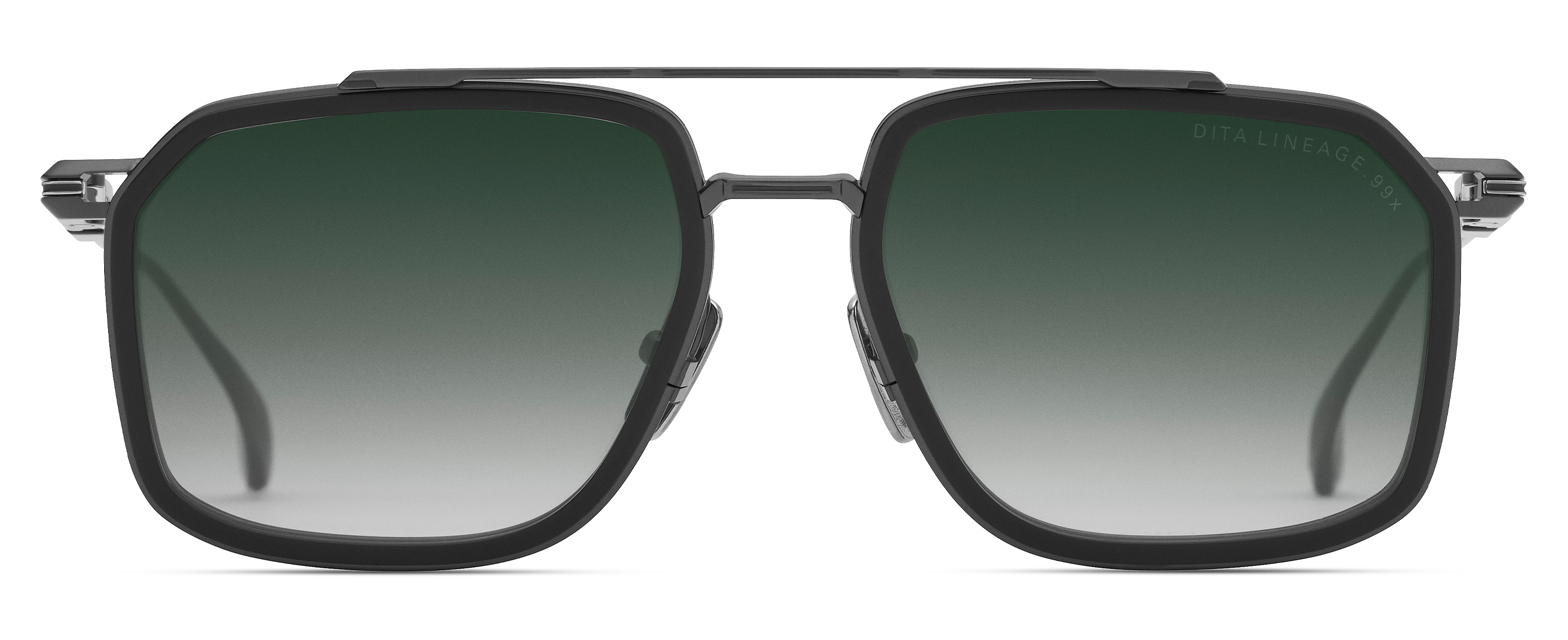 Color_DTS484-A-03 - Black Iron - Matte Black  - Shiny Silver / Green To Clear Gradient