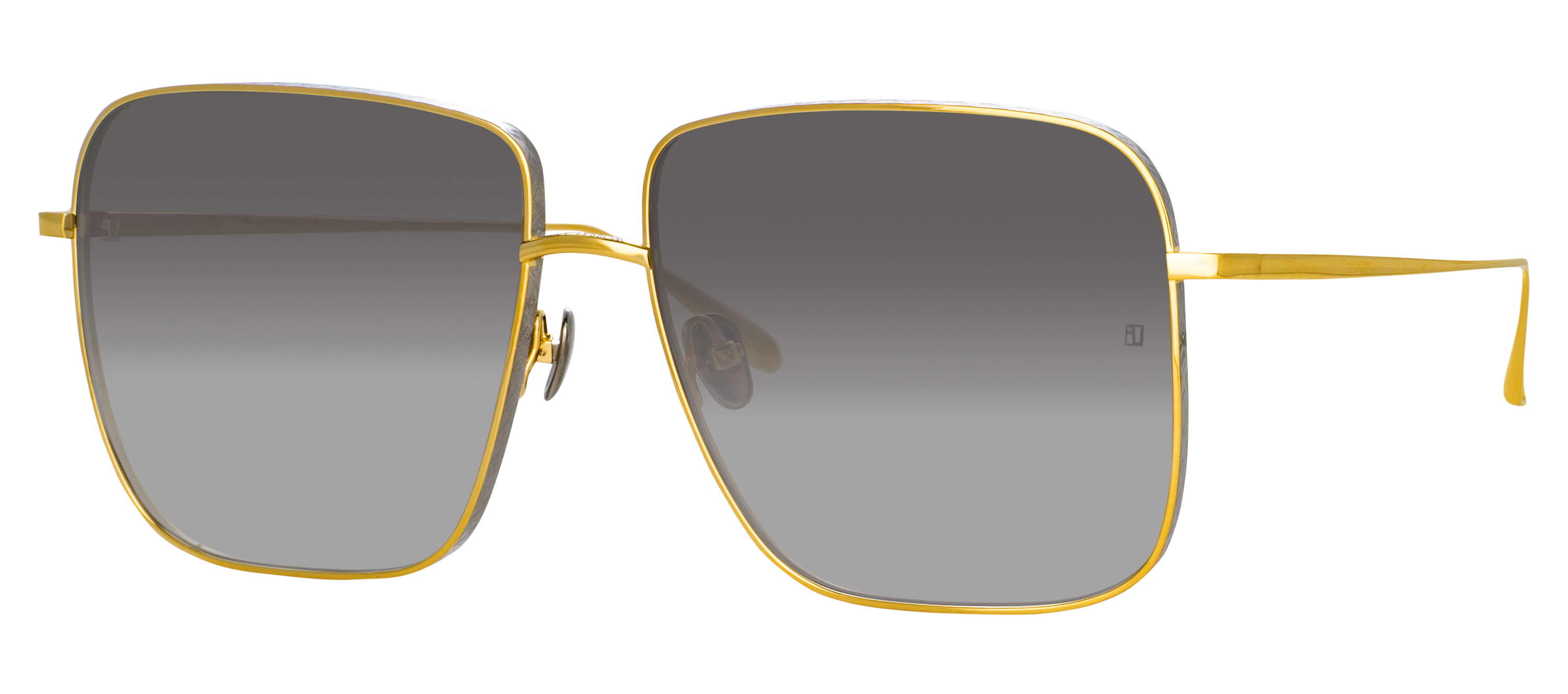 Color_LFL1254C2SUN - Andoa Squared Sunglasses in Titanium Yellow Gold and Grey Gradient