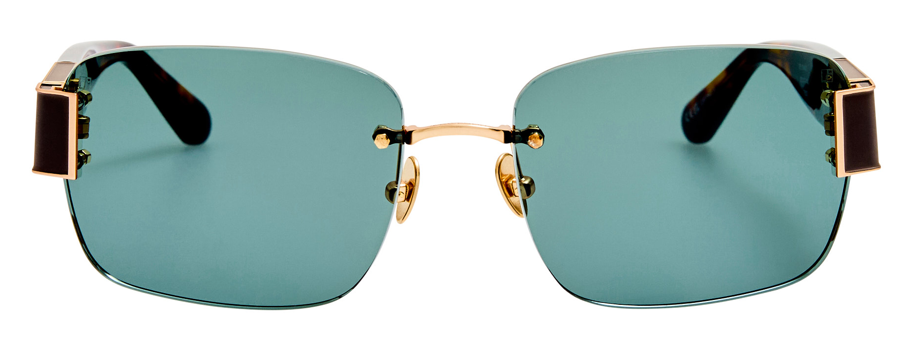 Color_LFL1643C3SUN - Jessica Rectangular Frame Sunglasses in Dark T-Shell and Deep Green
