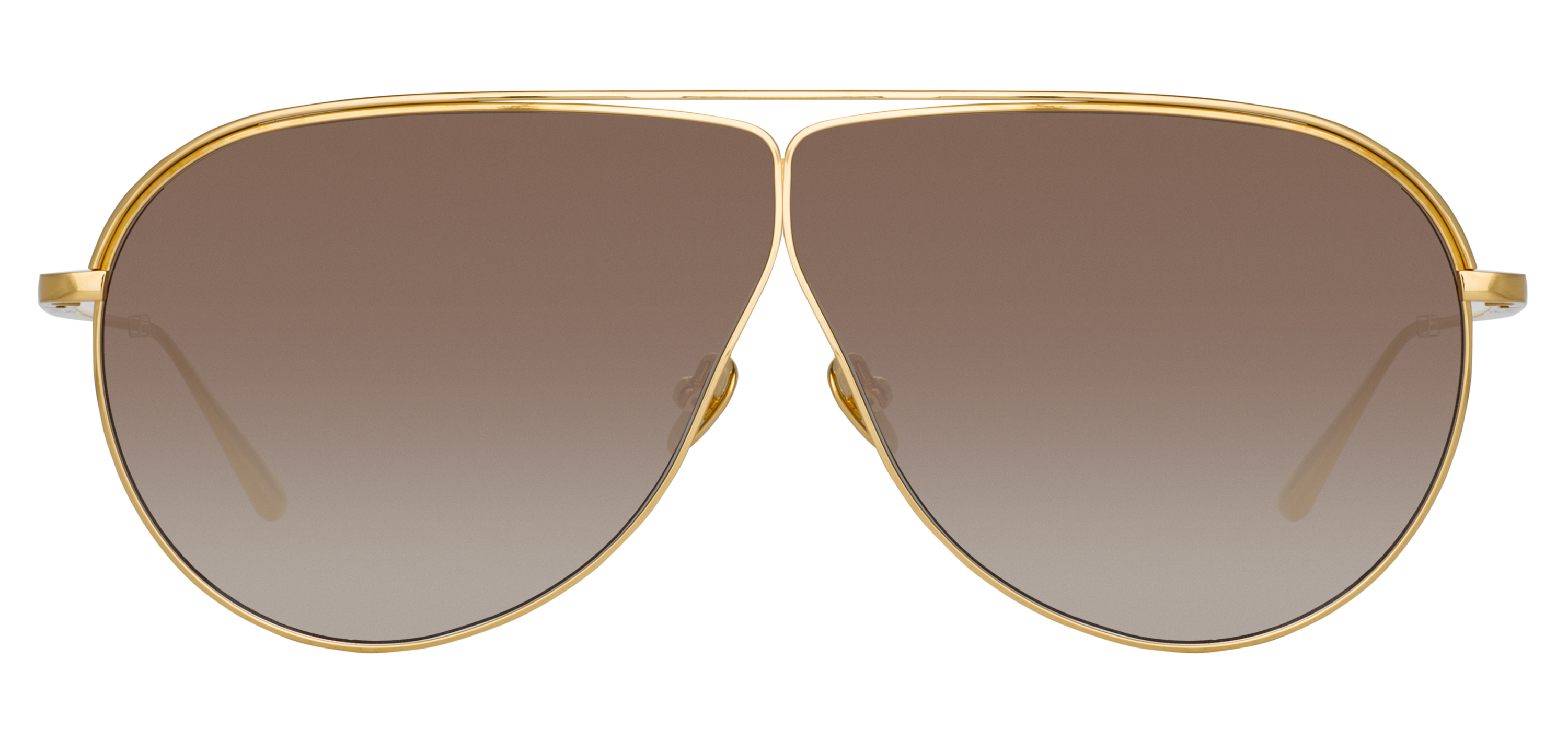 Color_LFL1263C2SUN - Hura Aviator Sunglasses in Titanium Yellow Gold and Brown Gradient