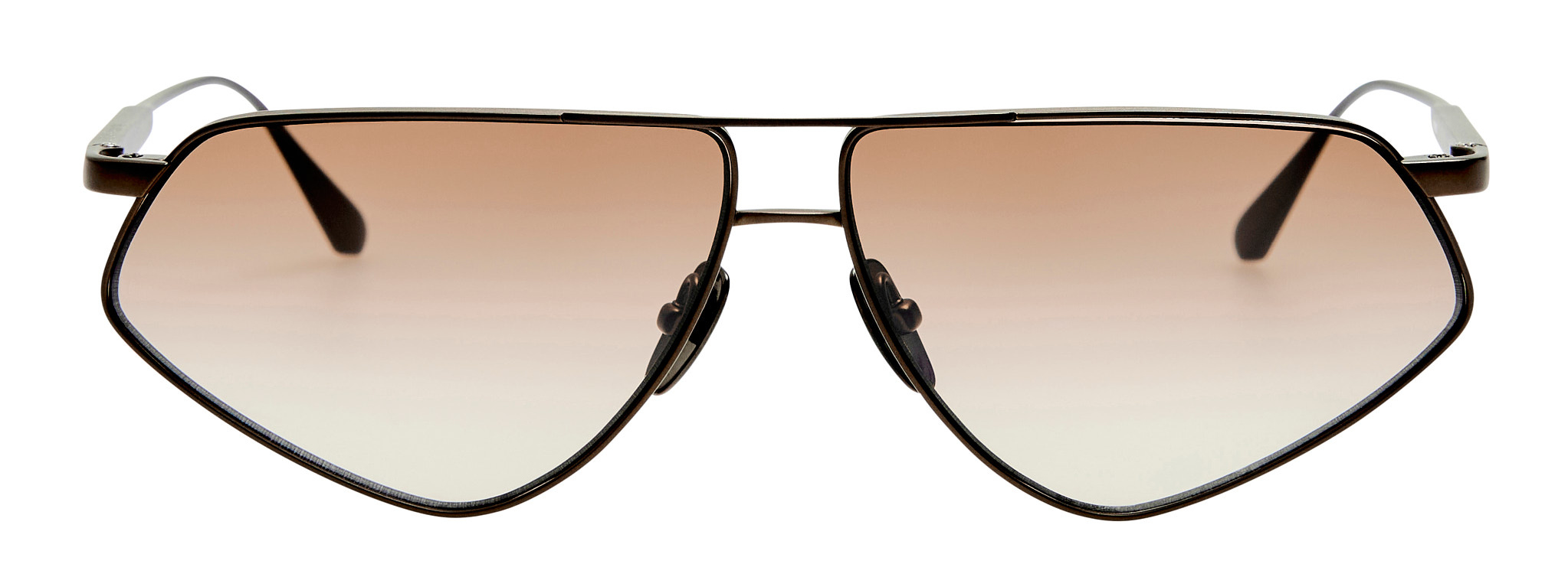 Color_LFL1702C2SUN - Tarian Angular Sunglasses Matte Nickel and Mocha Grad