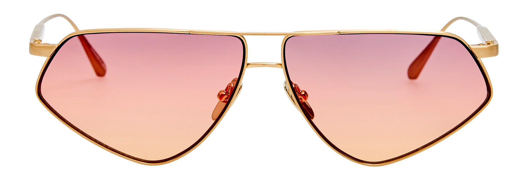 Color_LFL1702C3SUN - Tarian Angular Sunglasses Matte Champagne and Sunset Grad