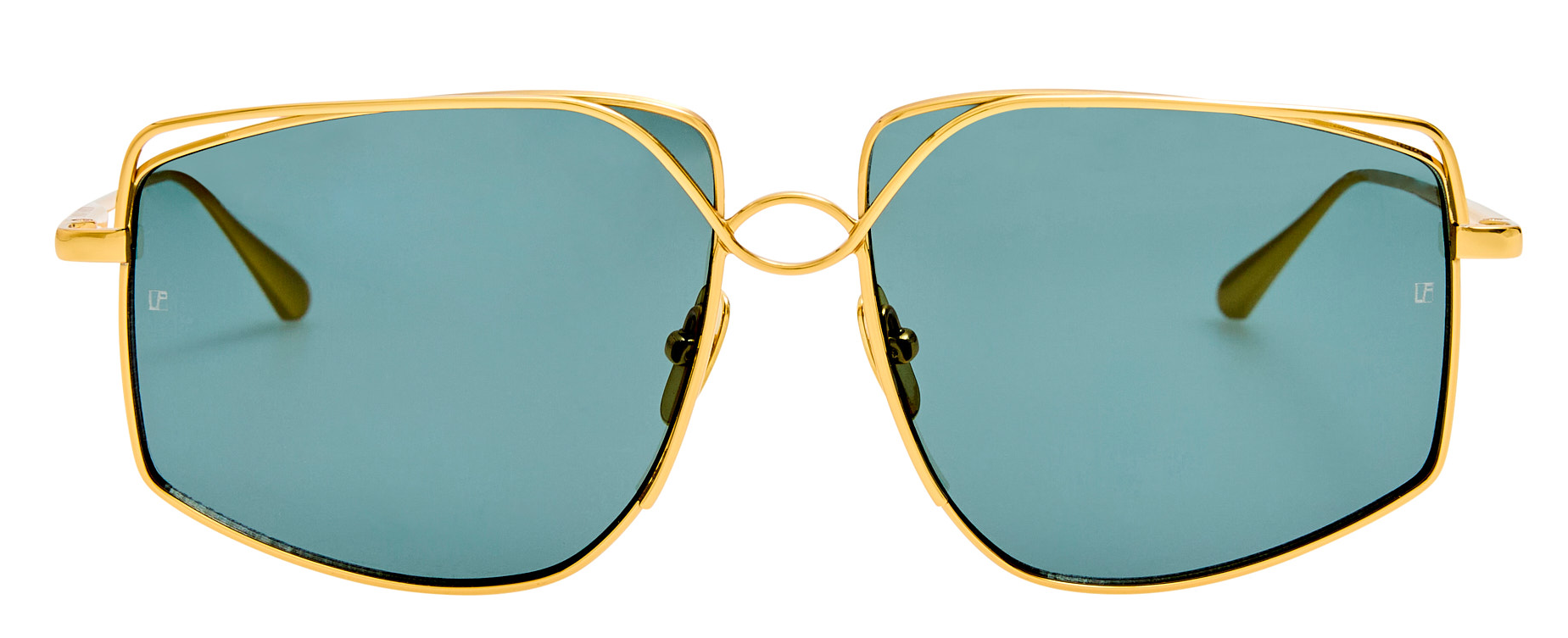 Color_LFL1596C2SUN - Miranda Oversized Frame Sunglasses Yellow Gold and Deep Green
