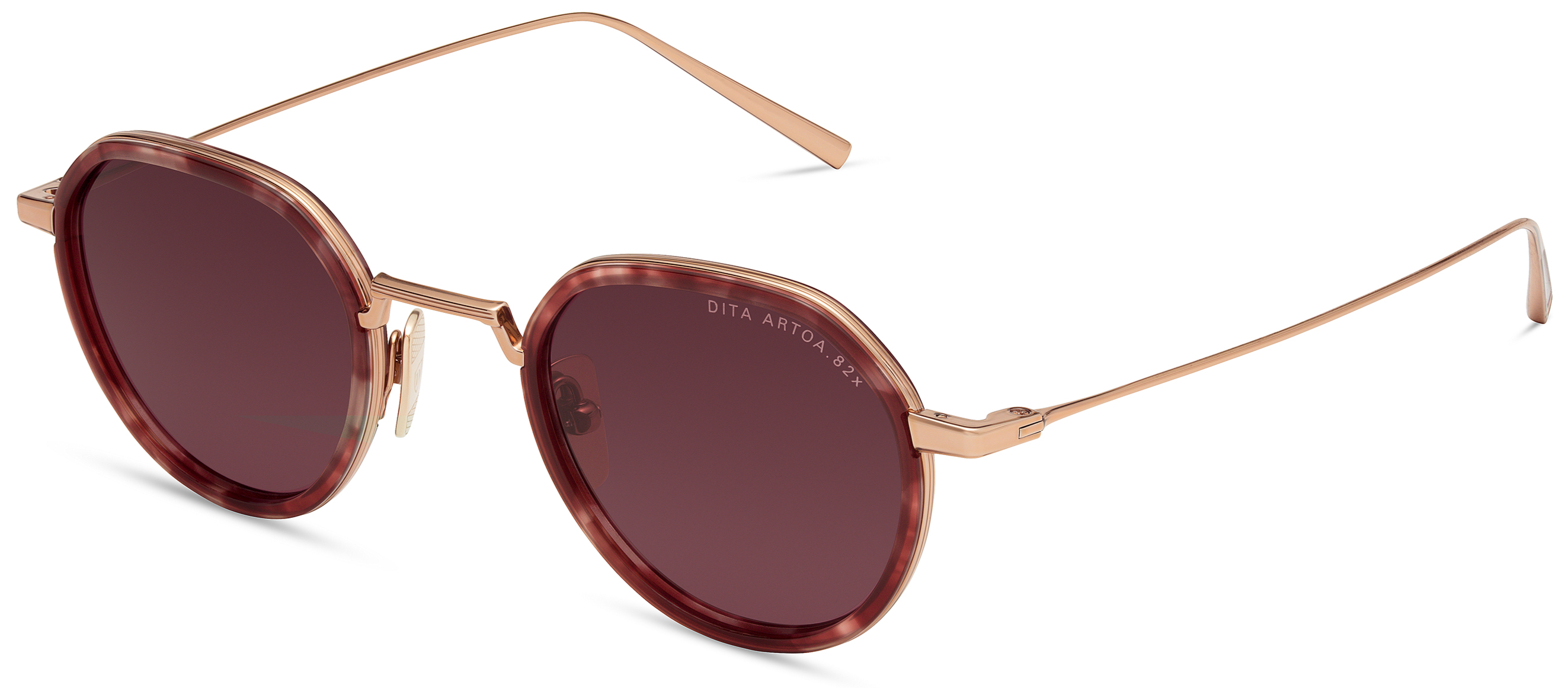Color_DTS475-A-03 ROSE GOLD-ROSE TORTOISE / DARK CHERRY TO CLEAR GRADIENT