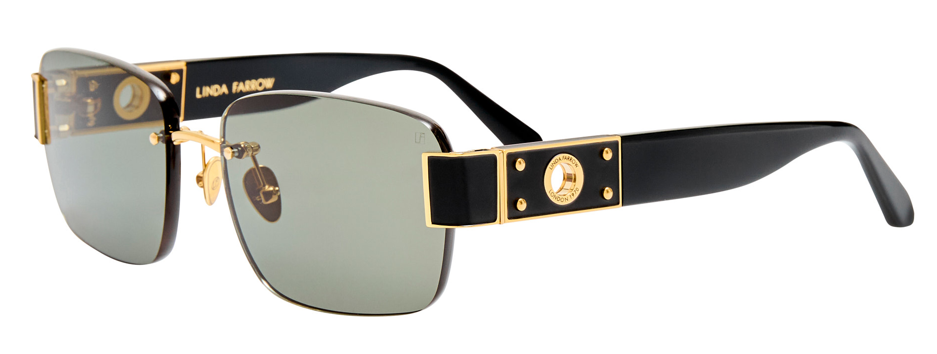 Color_LFL1643C1SUN - Jessica Rectangular Frame Sunglasses in Black and Grey
