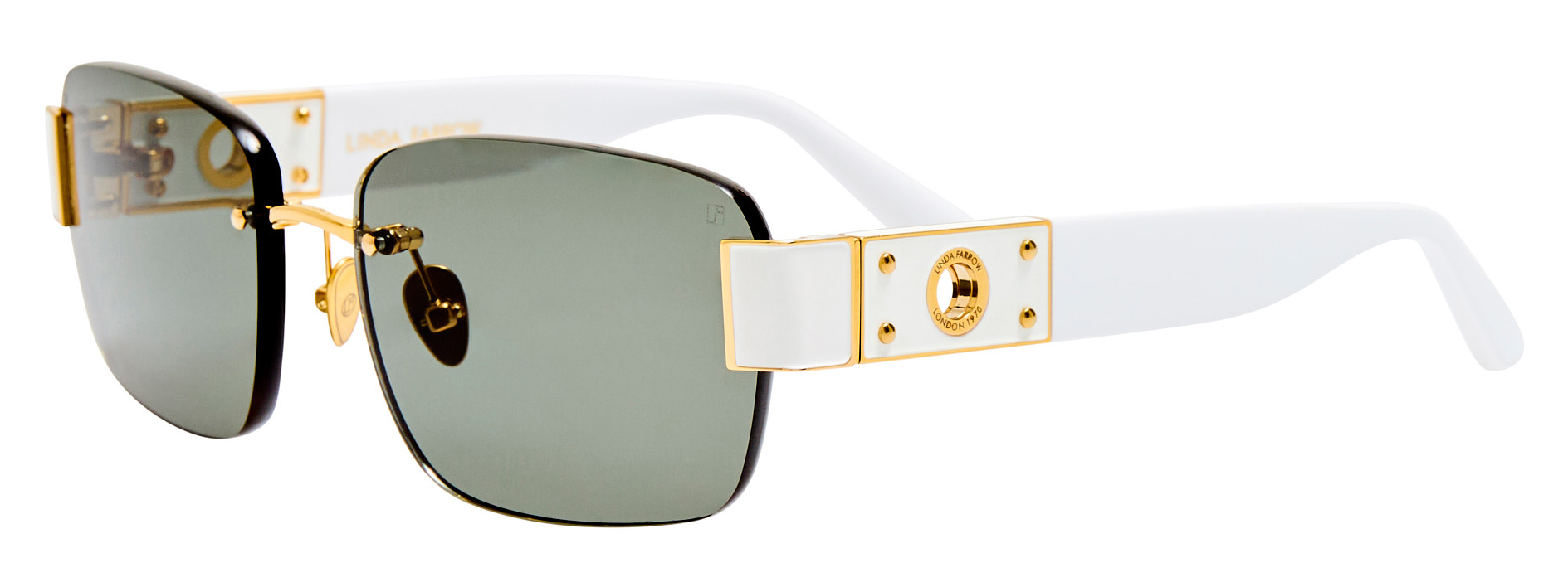 Color_LFL1643C2SUN - Jessica Rectangular Frame Sunglasses in White and Grey