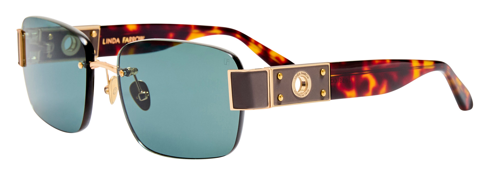 Color_LFL1643C3SUN - Jessica Rectangular Frame Sunglasses in Dark T-Shell and Deep Green