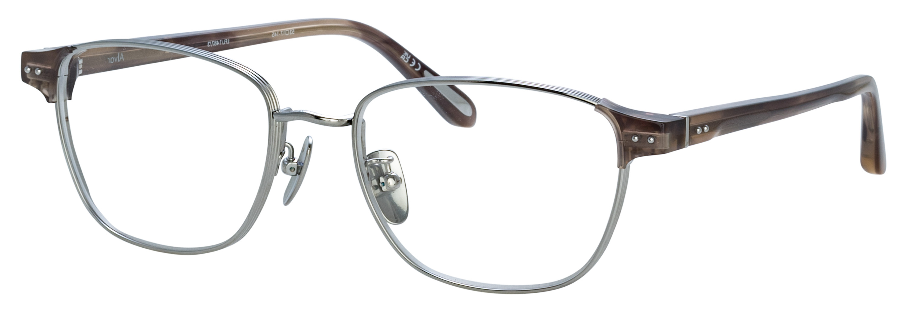 Color_LFL1487C3OPT - Alvar D-Frame Optical in Grey Horn and White Gold