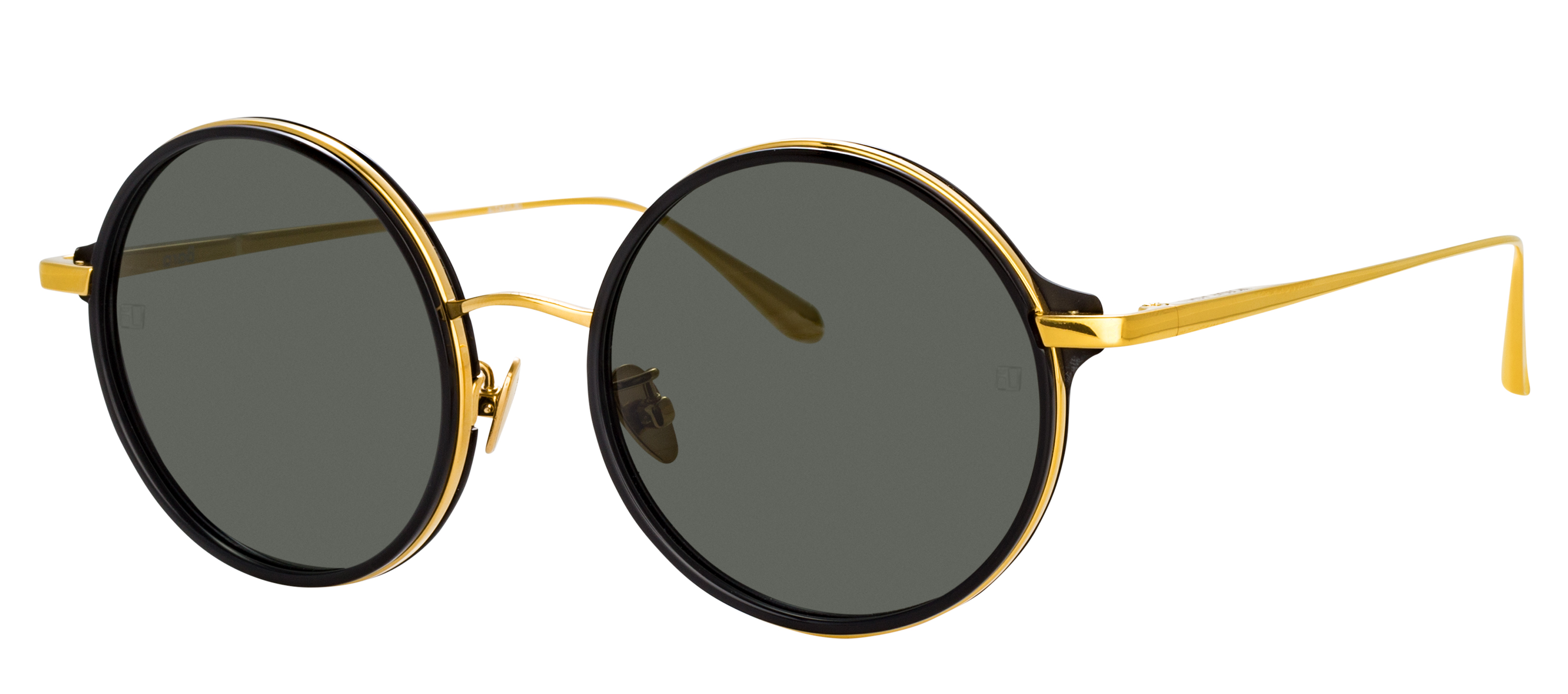 Color_LFL1247C4SUN - Bara Round Sunglasses in Titanium Black and Grey