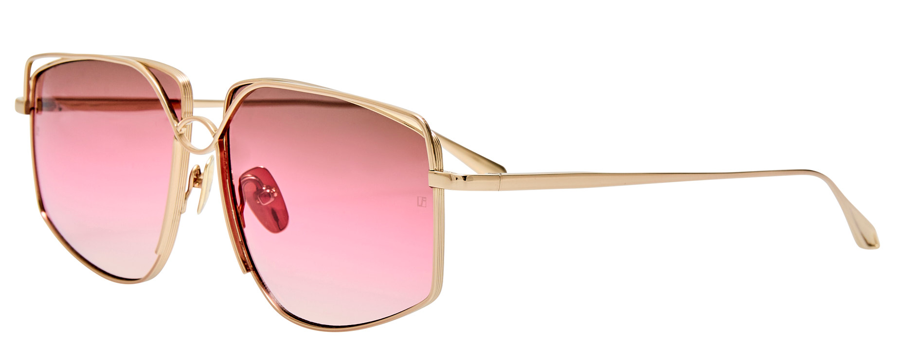 Color_LFL1596C3SUN - Miranda Oversized Frame Sunglasses Yellow Gold and Pink Grad