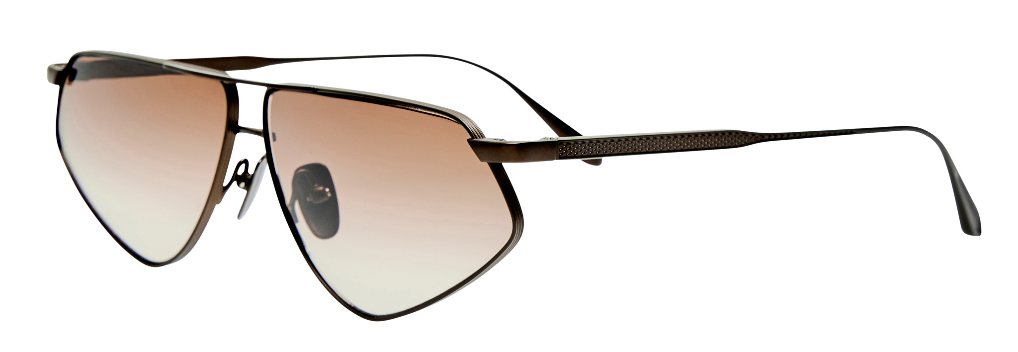 Color_LFL1702C2SUN - Tarian Angular Sunglasses Matte Nickel and Mocha Grad