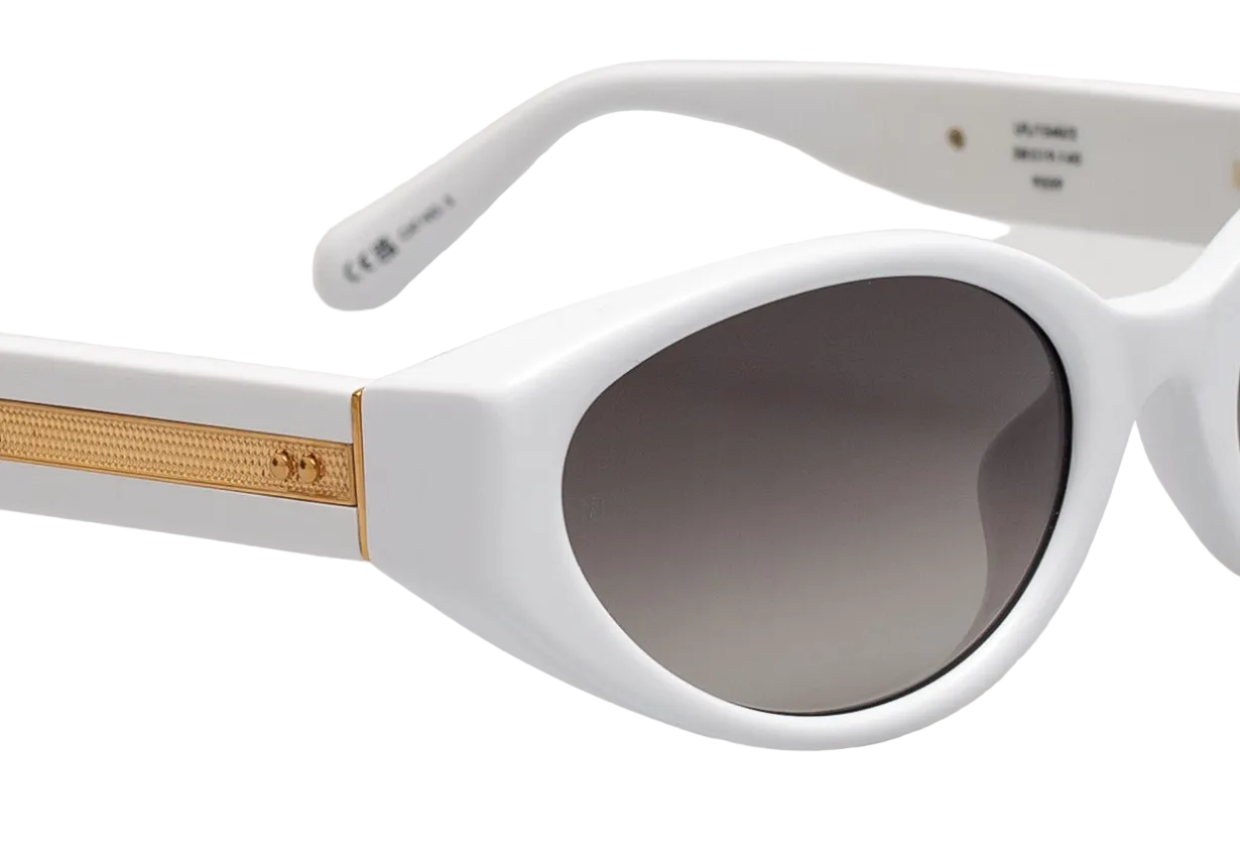 Color_LFL1540C2SUN - Lyra Oval Frame Sunglasses in White and Grey