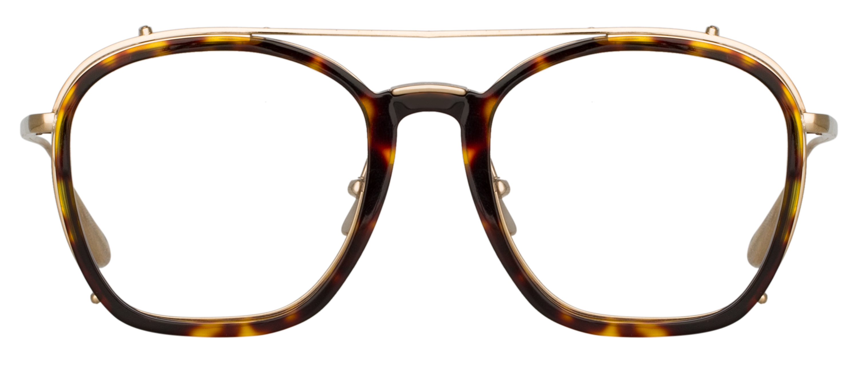 Color_LFL1359C5OPT -  Aston Square Frame Eyeglasses in Light Gold / Dark T-Shell and Clear