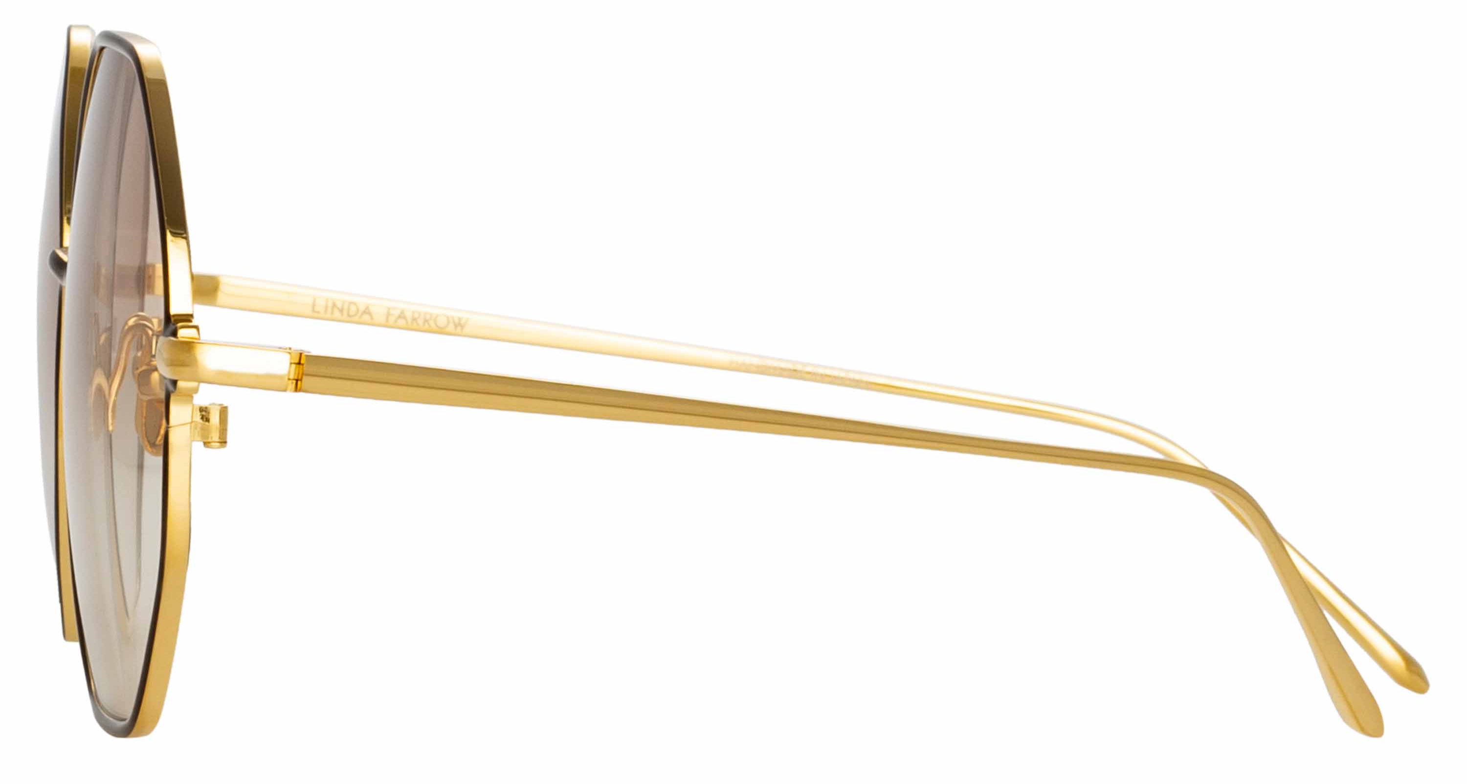 Color_LFL1148C2SUN - Leif Oversized Sunglasses in Yellow Gold and Brown