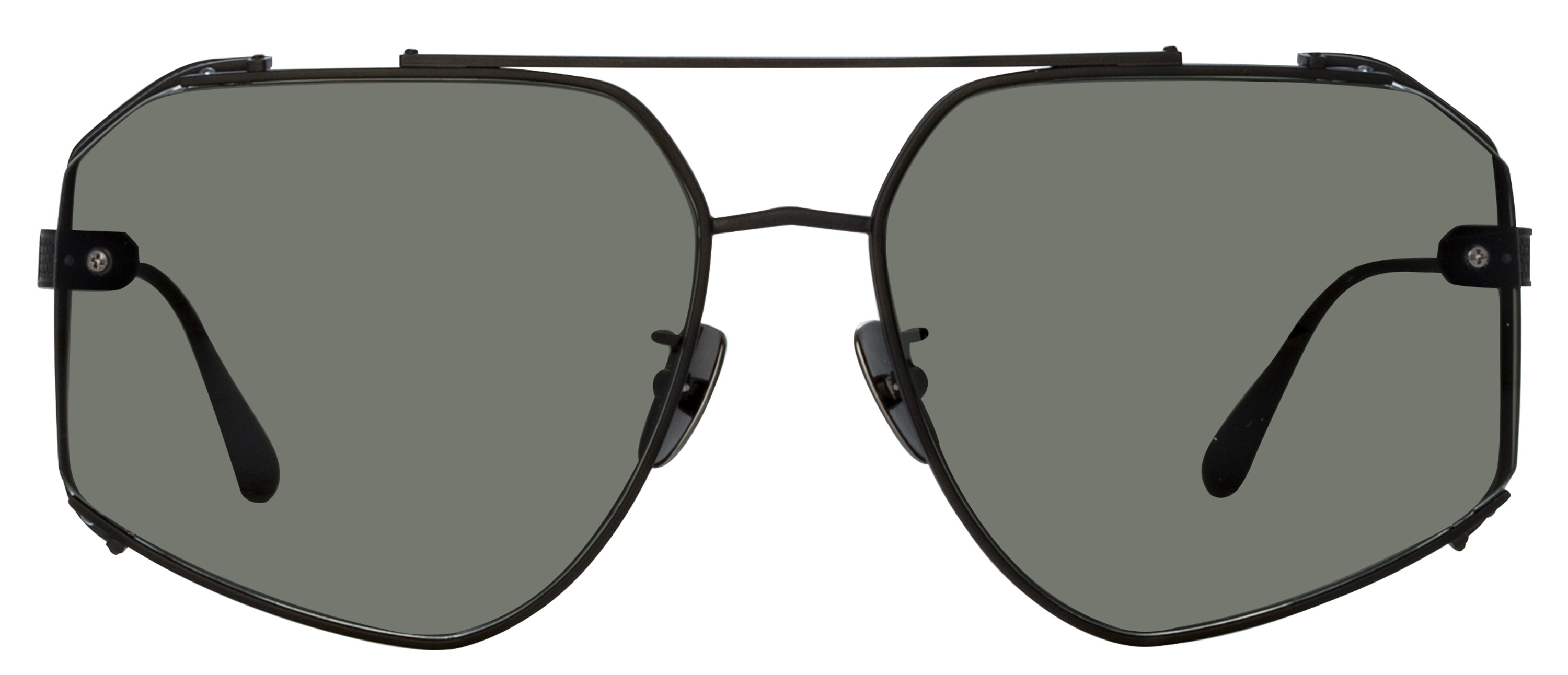 Color_LFL1505C2SUN - Amar Aviator Frame Sunglasses in Matt Nickel and Solid Grey