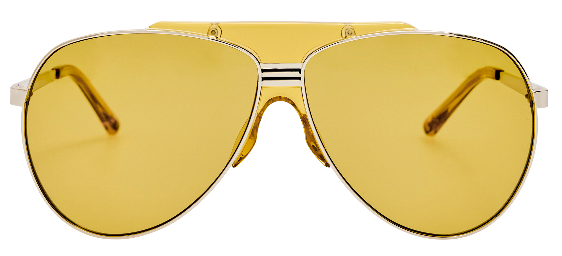 Color_ATTICO78C8SUN - The Attico Amelia Aviator Sunglasses in White Gold and Yellow