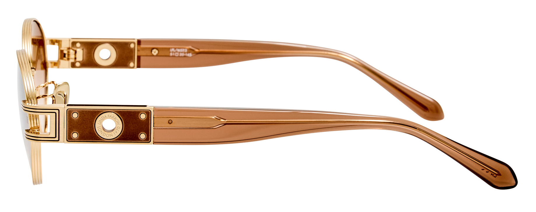 Color_LFL1657C3SUN - Phoebe Oval Frame Sunglasses in Matte Champagne and Mocha Grad