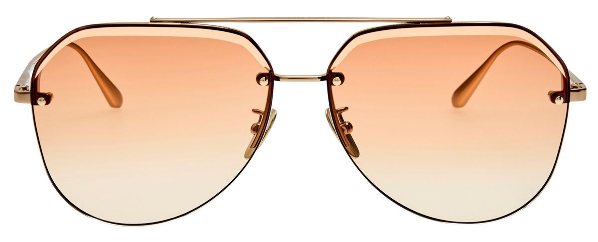 Color_LFL1557C3SUN - Quynh Aviator Sunglasses in Light Gold and Camel Grad