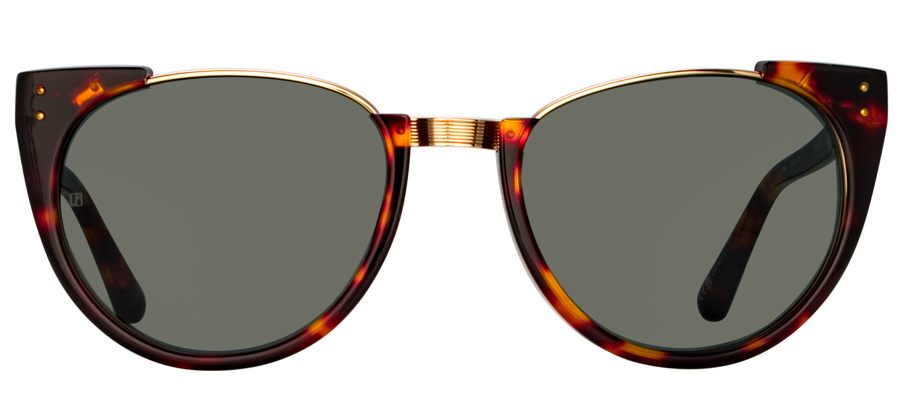 Color_LFL136C57SUN - Iris Oval Frame Sunglasses in Dark T-Shell and Deep Green