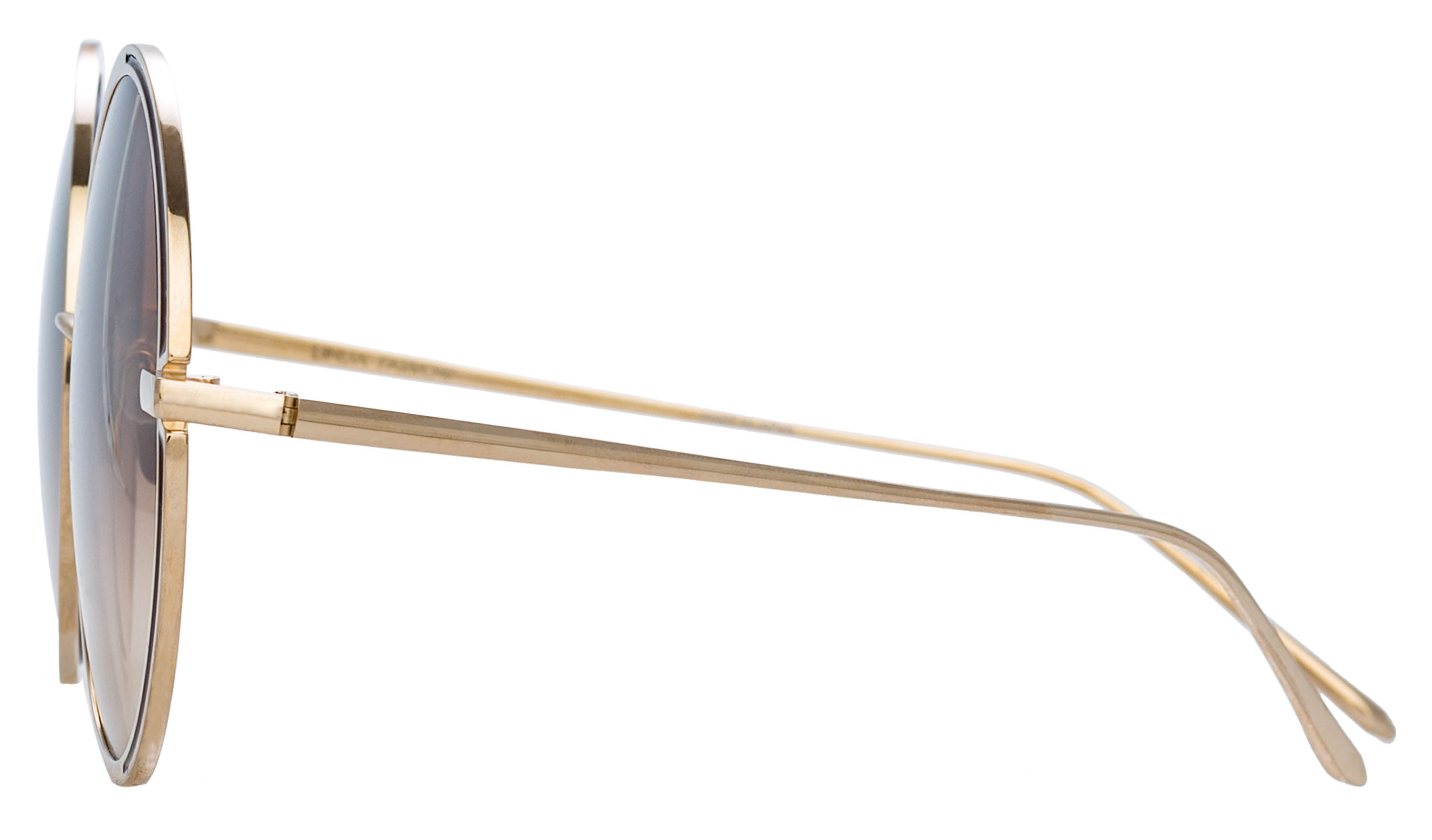 Color_LFL933C9SUN - Hart Round Frame Sunglasses in Light Gold and Brown Grad 