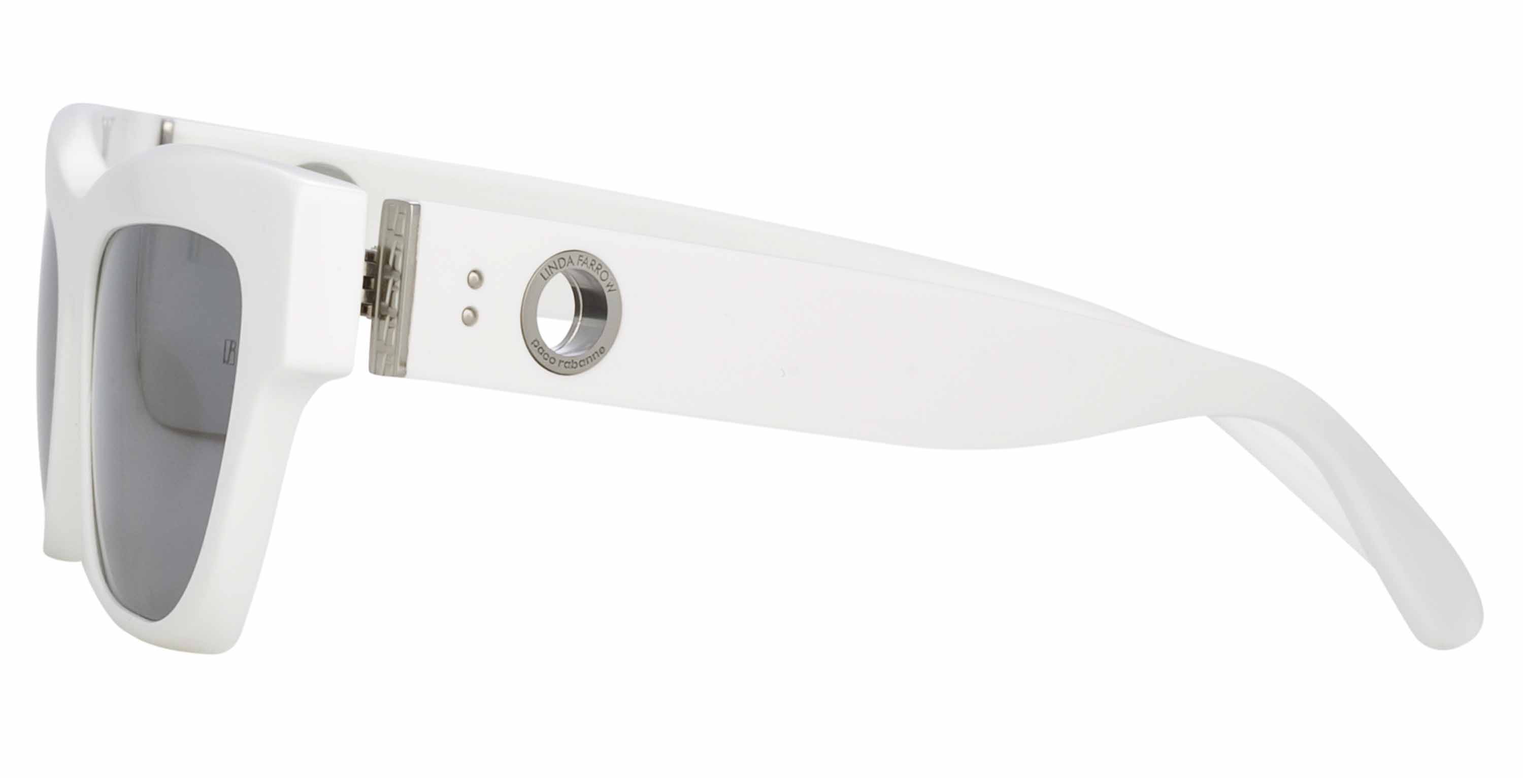 Color_LFL1180C8SUN - Moe Cat Eye Sunglasses in White and Silver Mirror