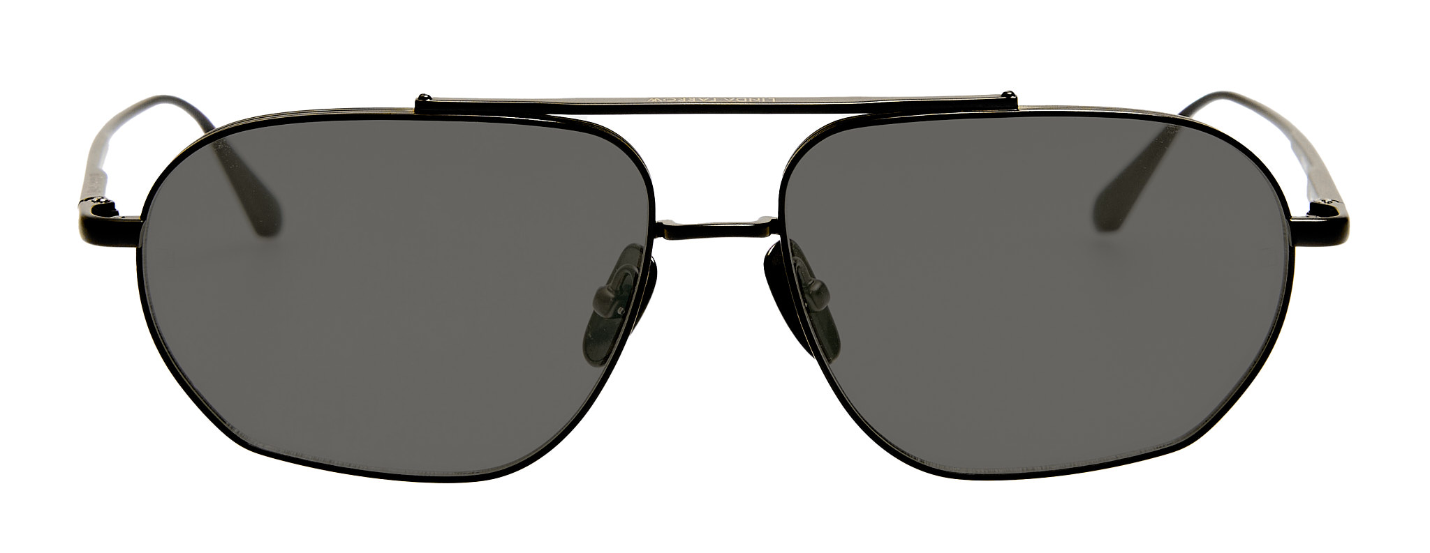 Color_LFL1684C4SUN - Arden Aviator Frame Sunglasses Matte Nickel and Grey