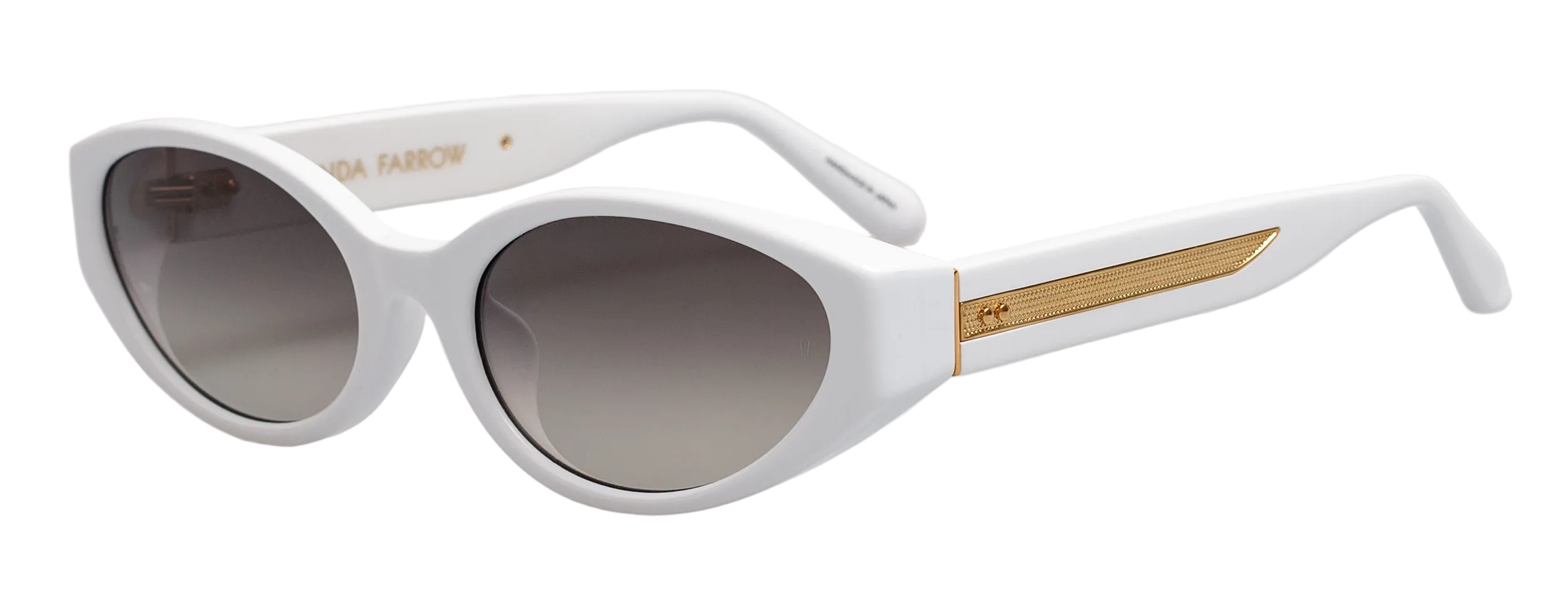 Color_LFL1540C2SUN - Lyra Oval Frame Sunglasses in White and Grey