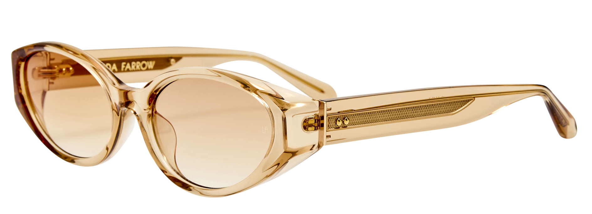 Color_LFL1540C4SUN - Lyra Oval Frame Sunglasses in Orange and Camel Grad