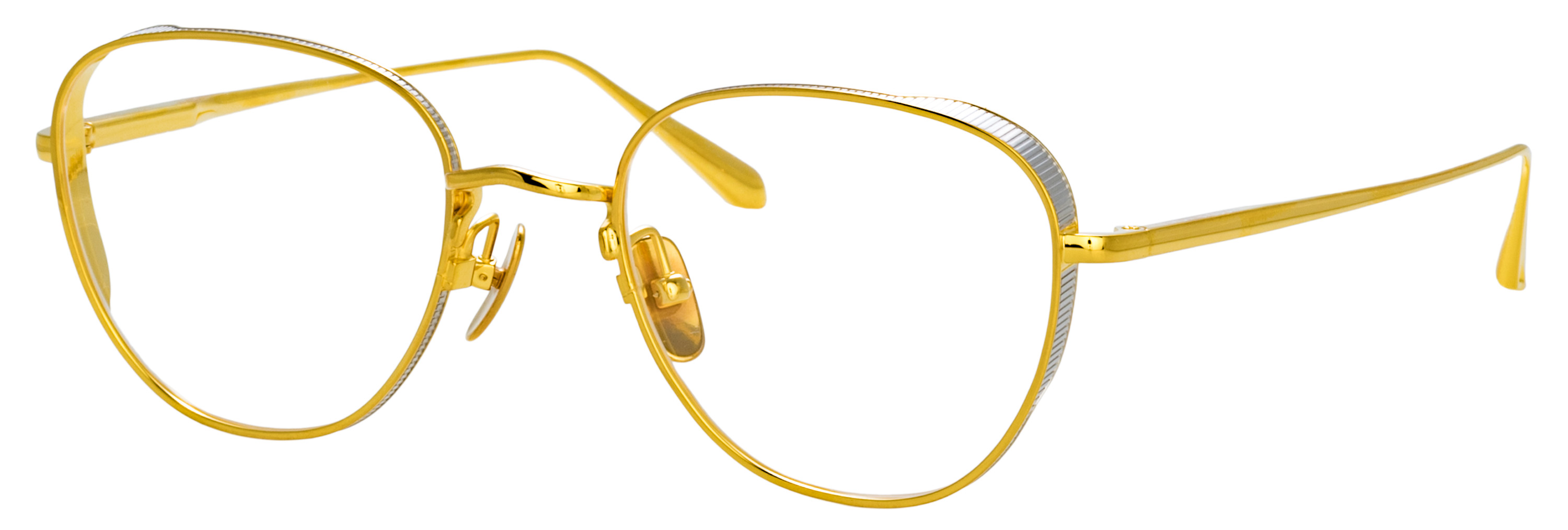 Color_LFL1503C4OPT - Hardy Oval Eyeglasses in Yellow Gold / White Gold and Clear