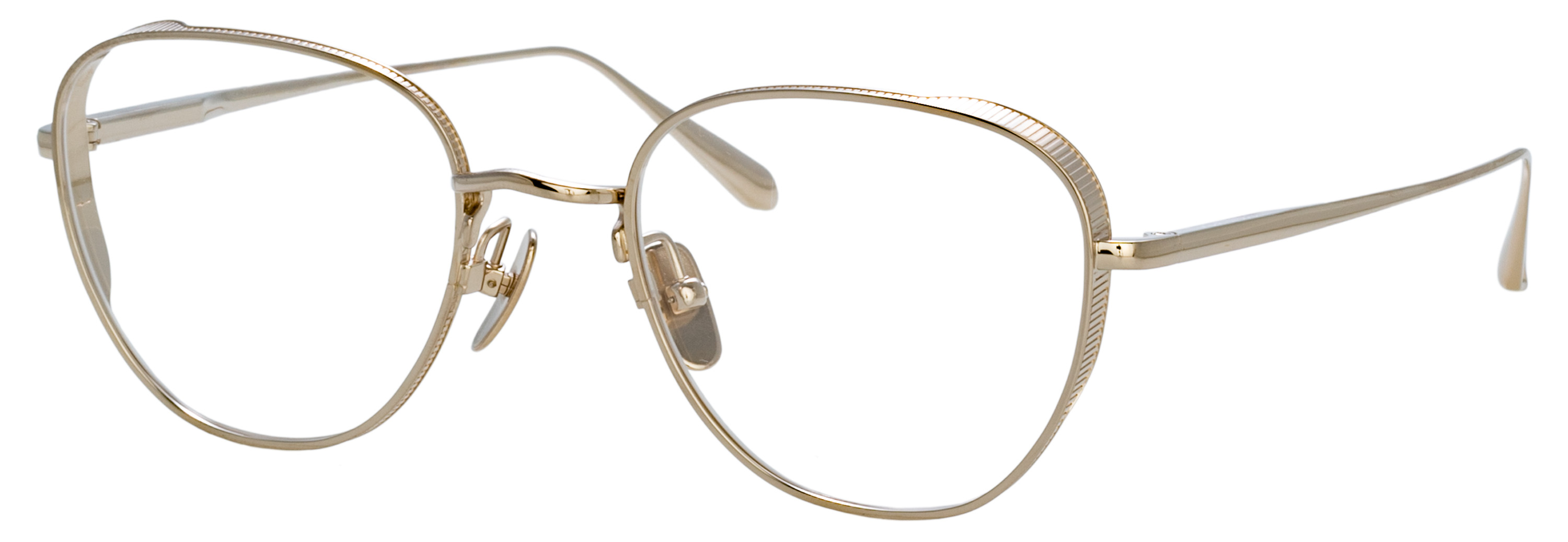 Color_LFL1503C6OPT - Hardy Oval Eyeglasses in Yellow Gold / Light Gold and Clear