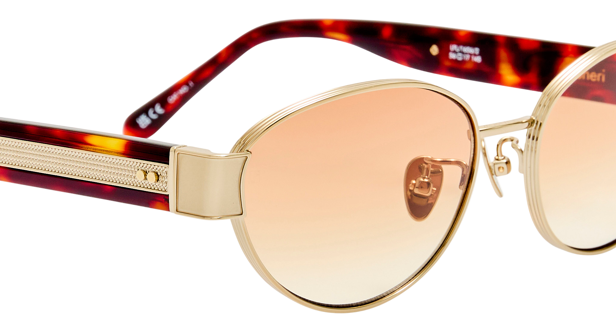 Color_LFL1656C2SUN - Sheri Cat-Eye Sunglasses in Light Gold and Camel Grad
