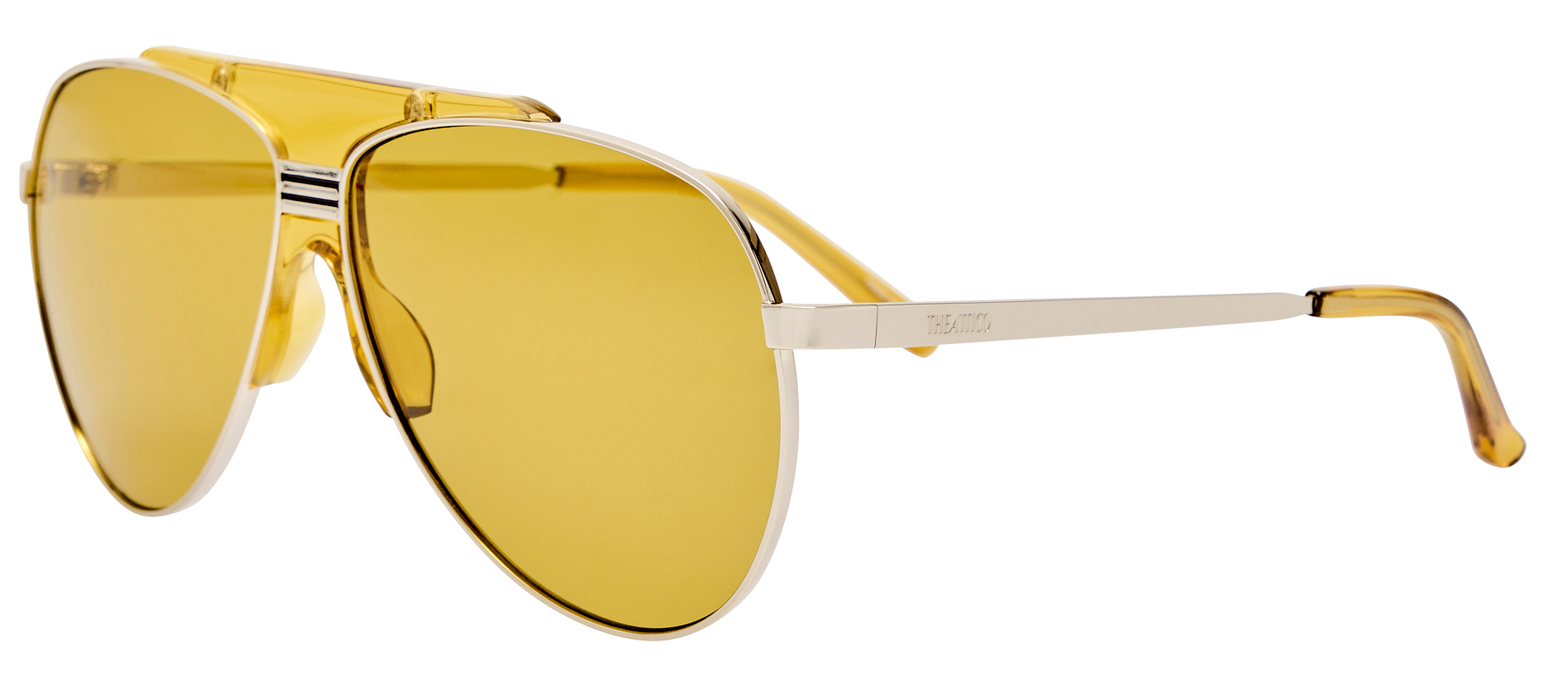 Color_ATTICO78C8SUN - The Attico Amelia Aviator Sunglasses in White Gold and Yellow