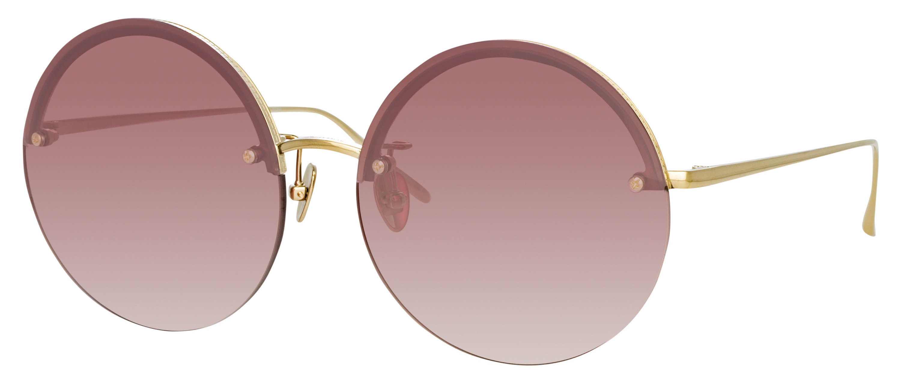 Color_LFL1097C5SUN - Adrienne Round Sunglasses in Light Gold and Burgundy