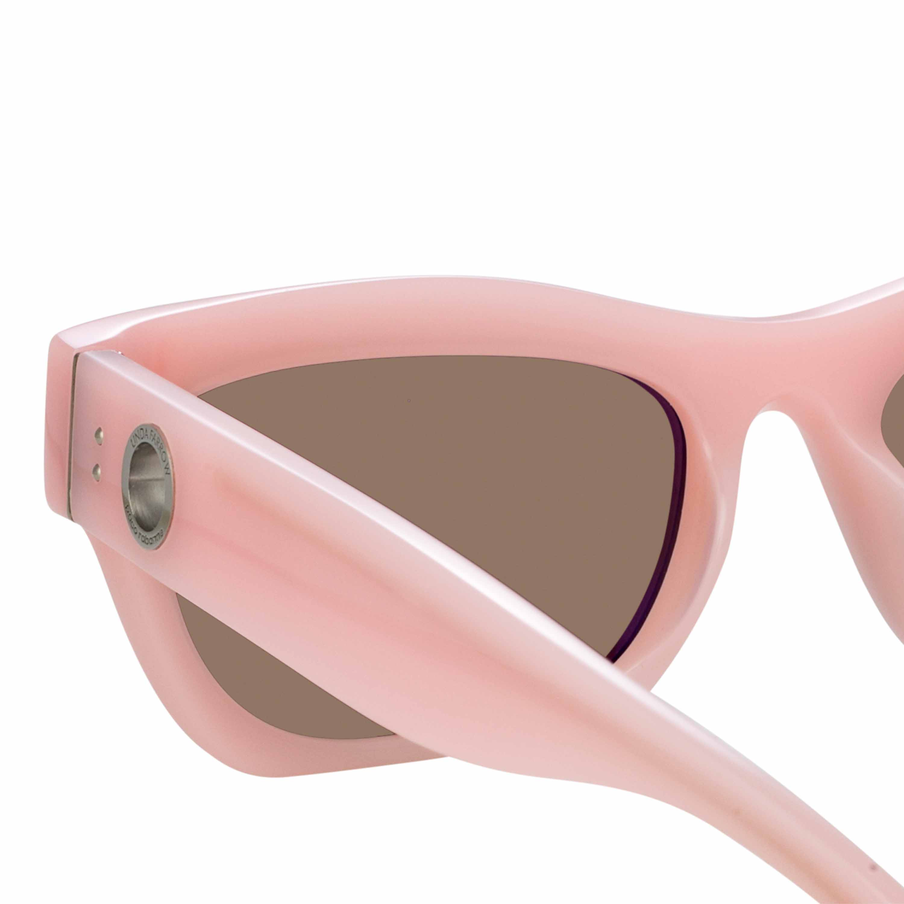 Color_LFL1180C7SUN -  Moe Cat Eye Sunglasses in Pink and Solid Brown