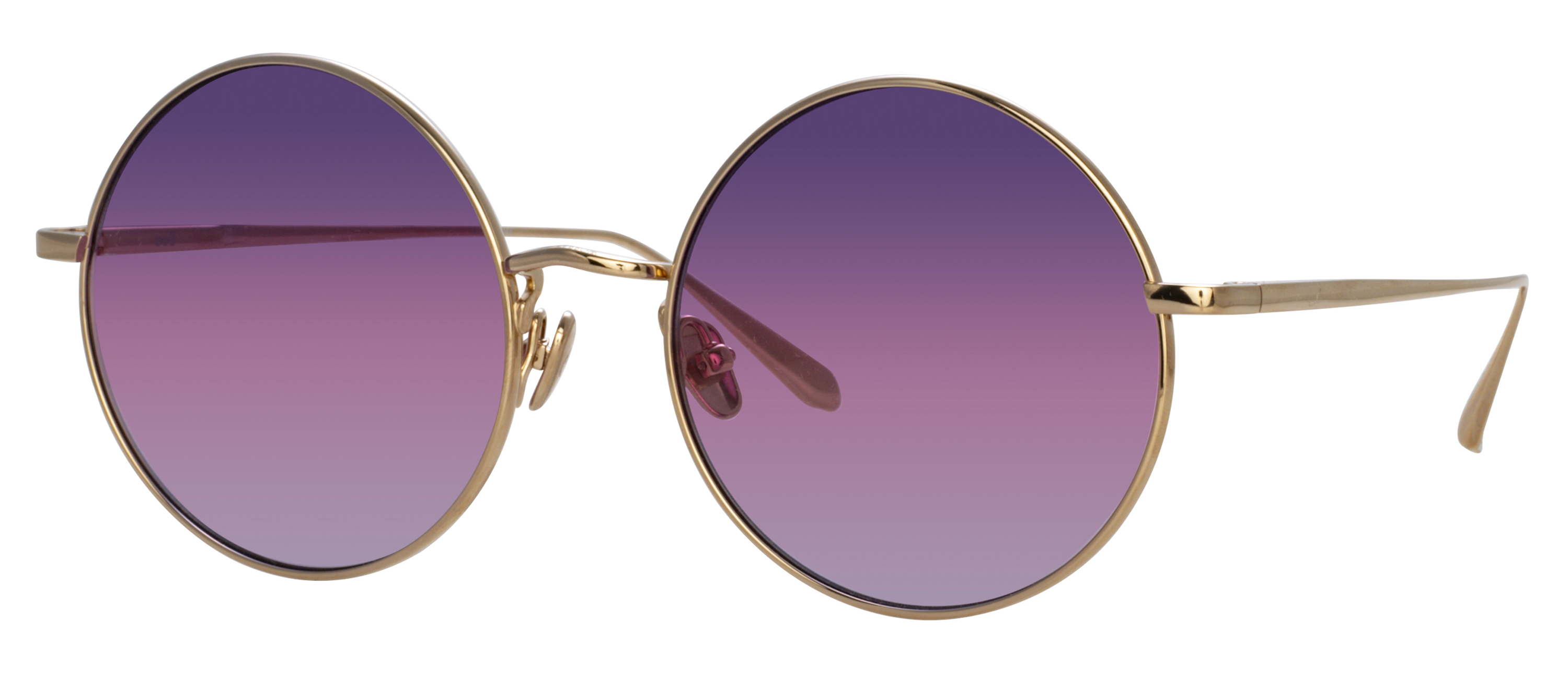 Color_LFL1333C12SUN - Bea Round Sunglasses in Light Gold and Purple