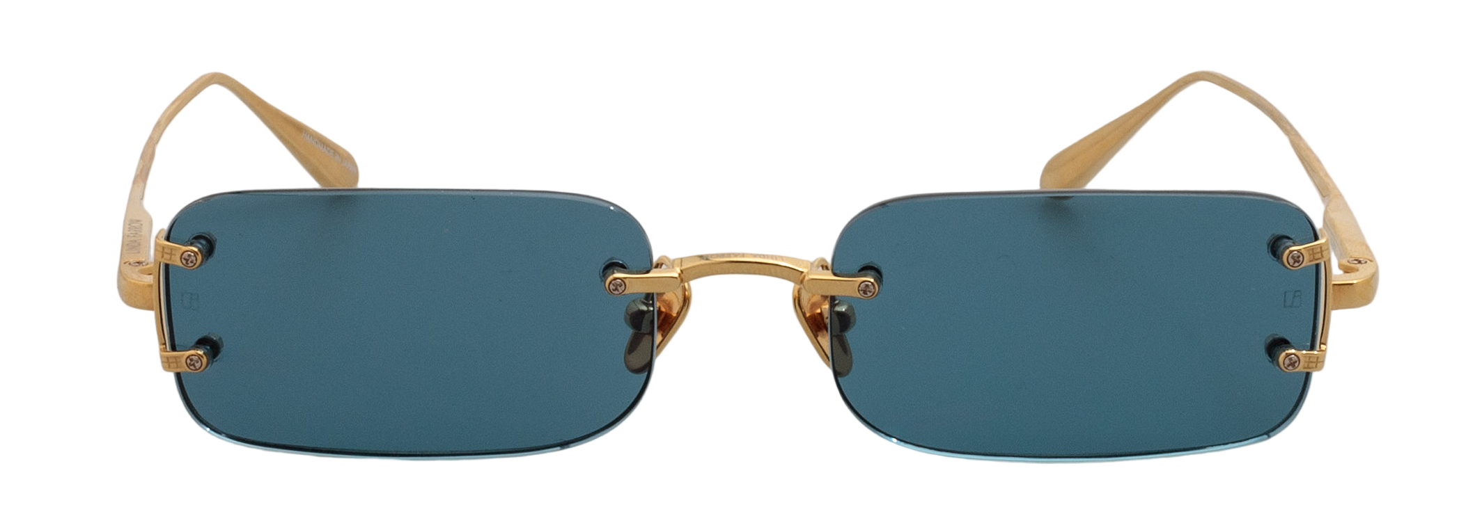 Color_LFL1131C14SUN - Taylor Rectangular Sunglasses in Yellow Gold and Aqua