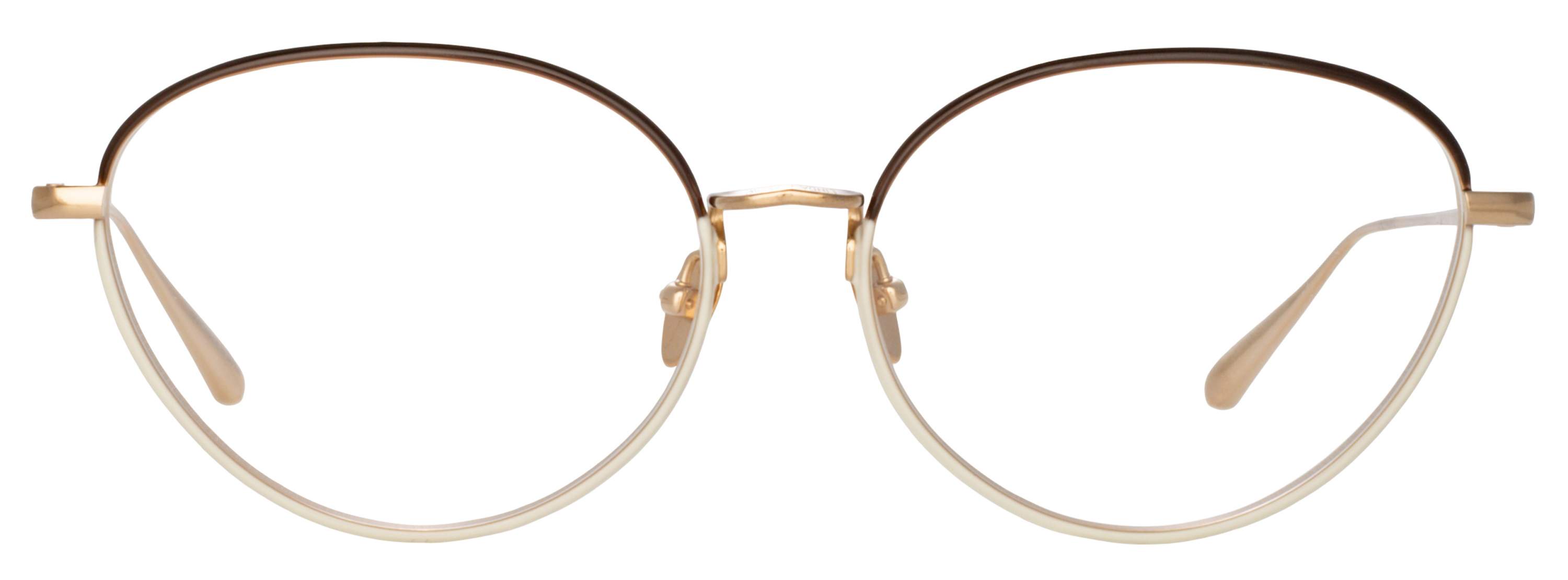 Color_LFL1408C2OPT - Regina Cat-Eye Eyeglasses in Mocha / Cream and Clear