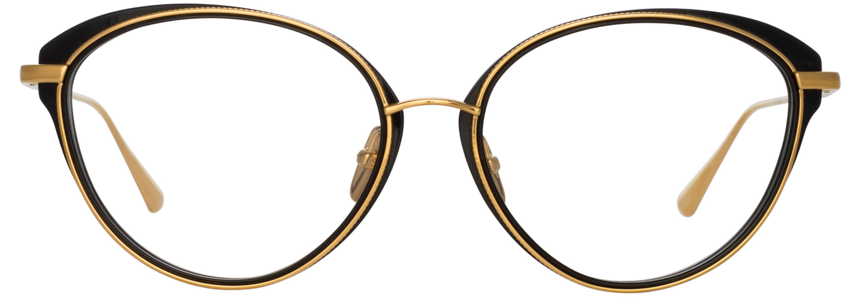 Color_LFL1445C4OPT - Song Cat-Eye Eyeglasses in Black / Yellow Gold and Clear