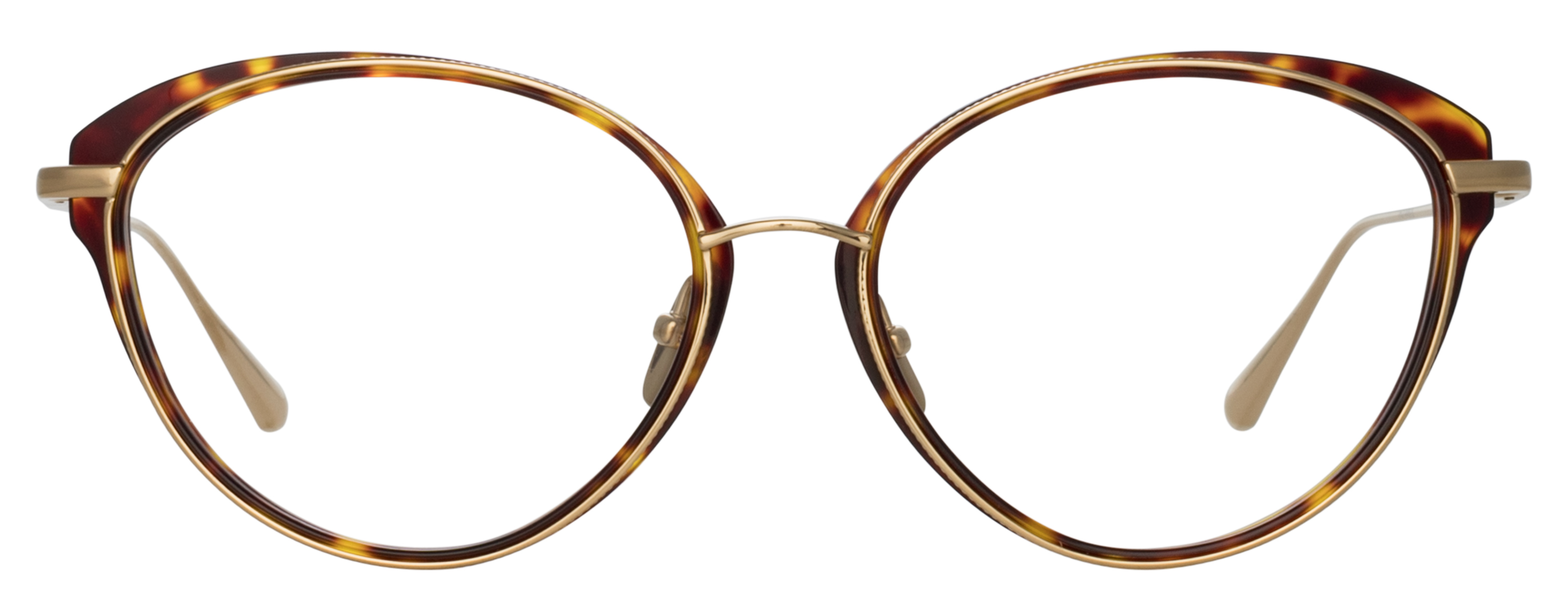 Color_LFL1445C5OPT - Song Cat-Eye Eyeglasses in Dak T-Shell / Light Gold and Clear