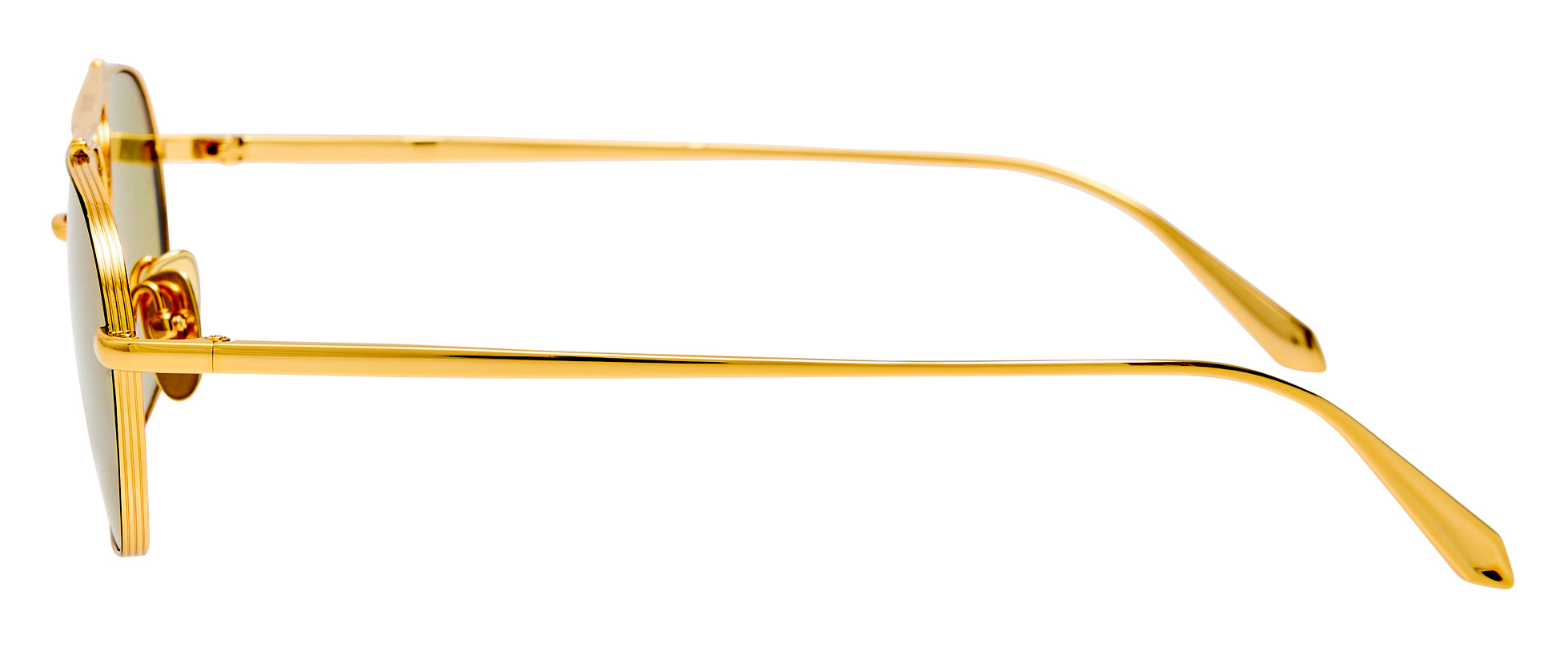Color_LFL1684C1SUN - Arden Aviator Frame Sunglasses Yellow Gold and Green Photochrome