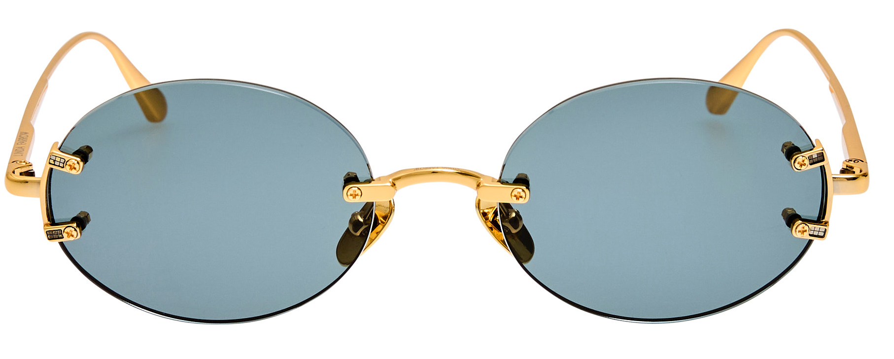 Color_LFL1544C6SUN - Stella Oval Sunglasses in Yellow Gold and Grey