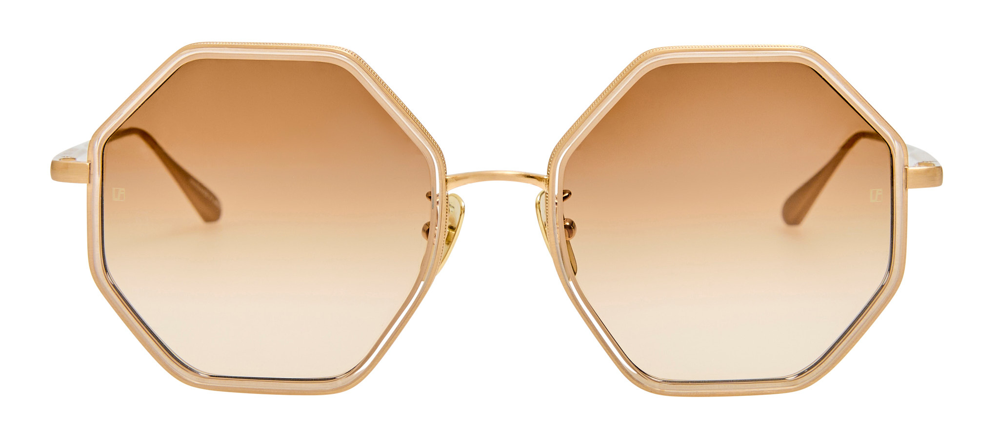 Color_LFL1709C2SUN - Coraline Hexagon Sunglasses Nude and Mocha Grad.