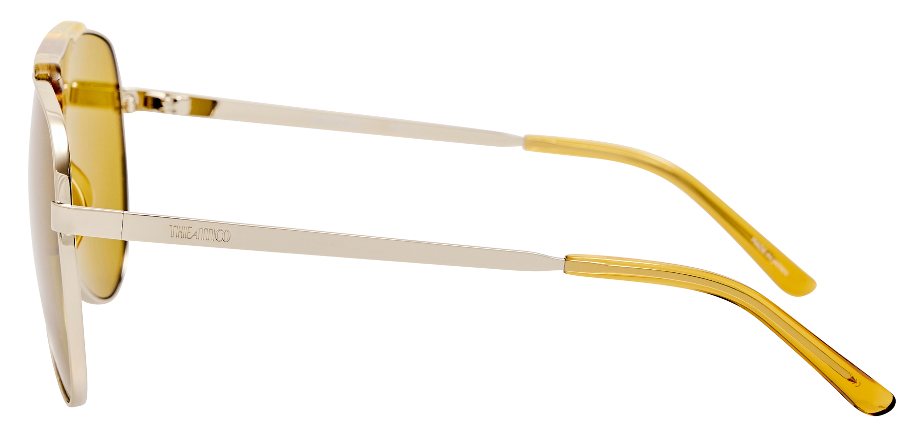 Color_ATTICO78C8SUN - The Attico Amelia Aviator Sunglasses in White Gold and Yellow