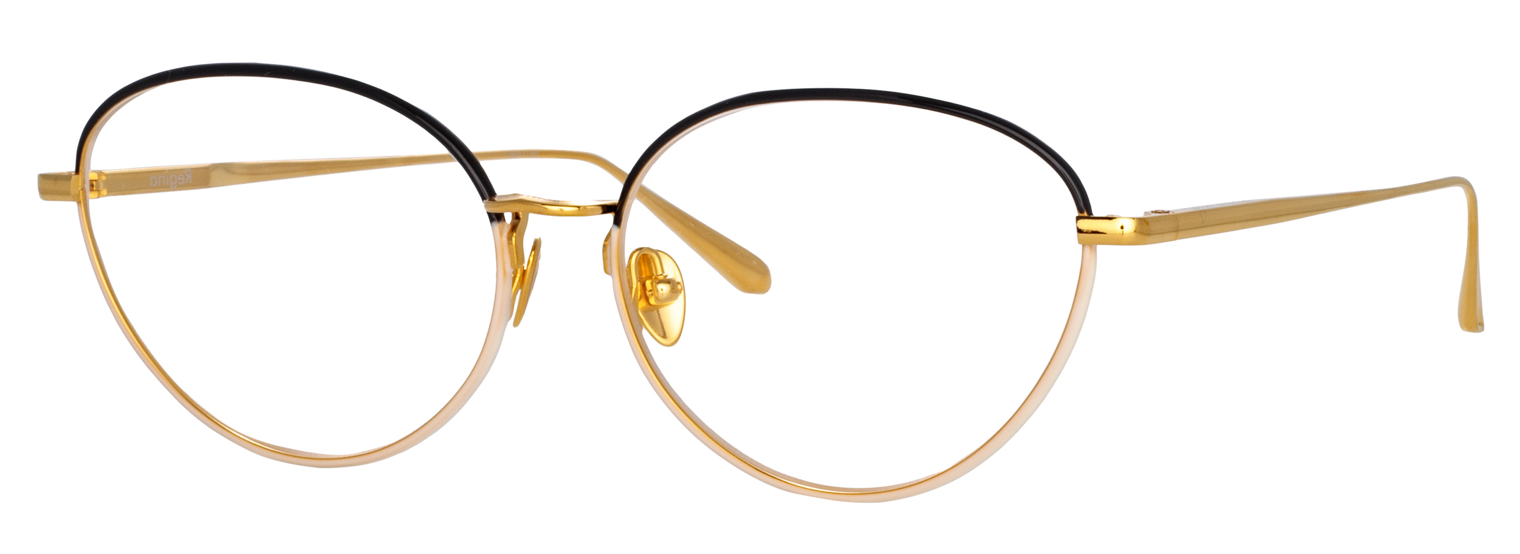 Color_LFL1408C1OPT - Regina Cat-Eye Eyeglasses in Black / Cream and Clear